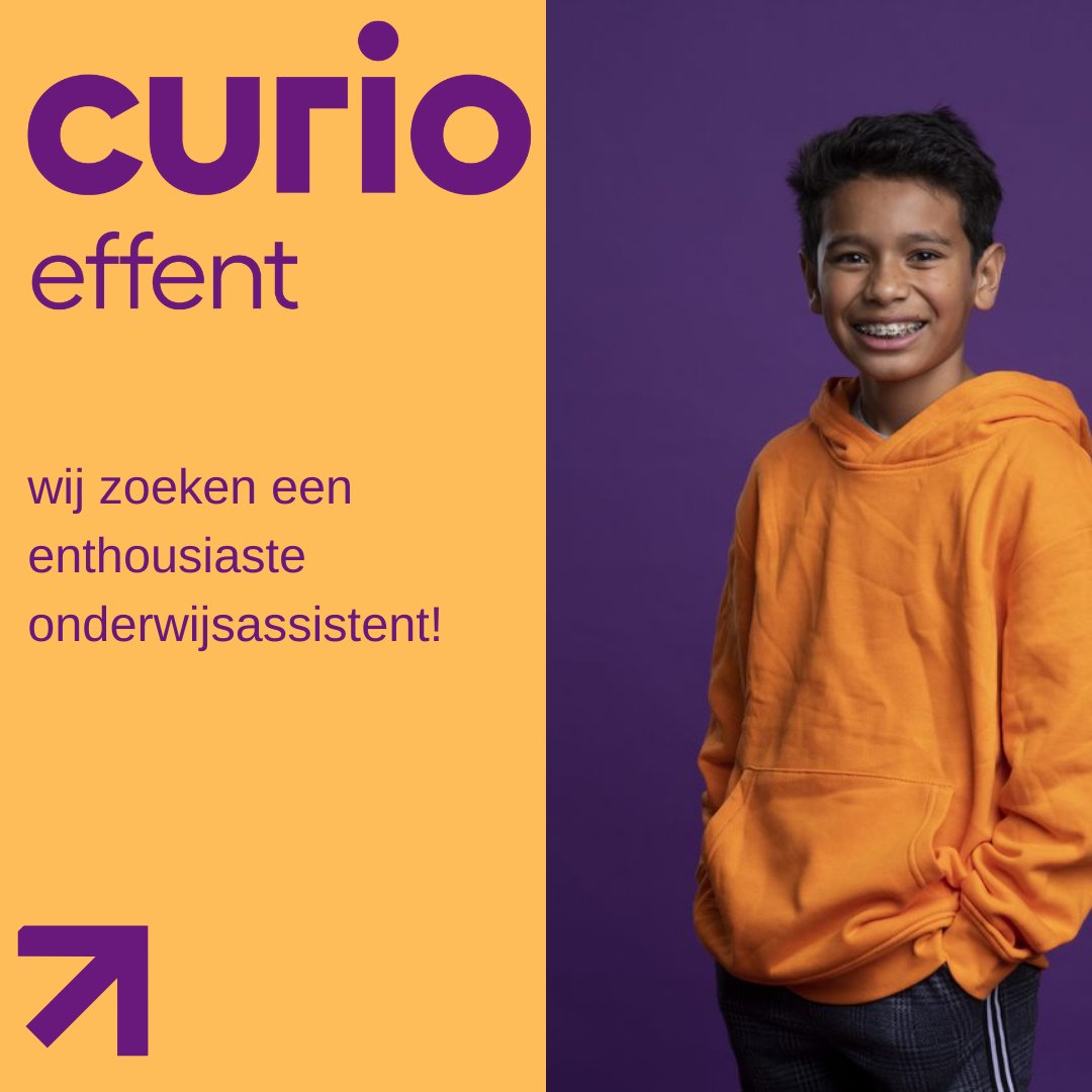 CurioEffent's tweet photo. We zoeken een enthousiaste onderwijsassistent. Iets voor jou? Of iemand die je kent? https://t.co/AYedOtlYwt