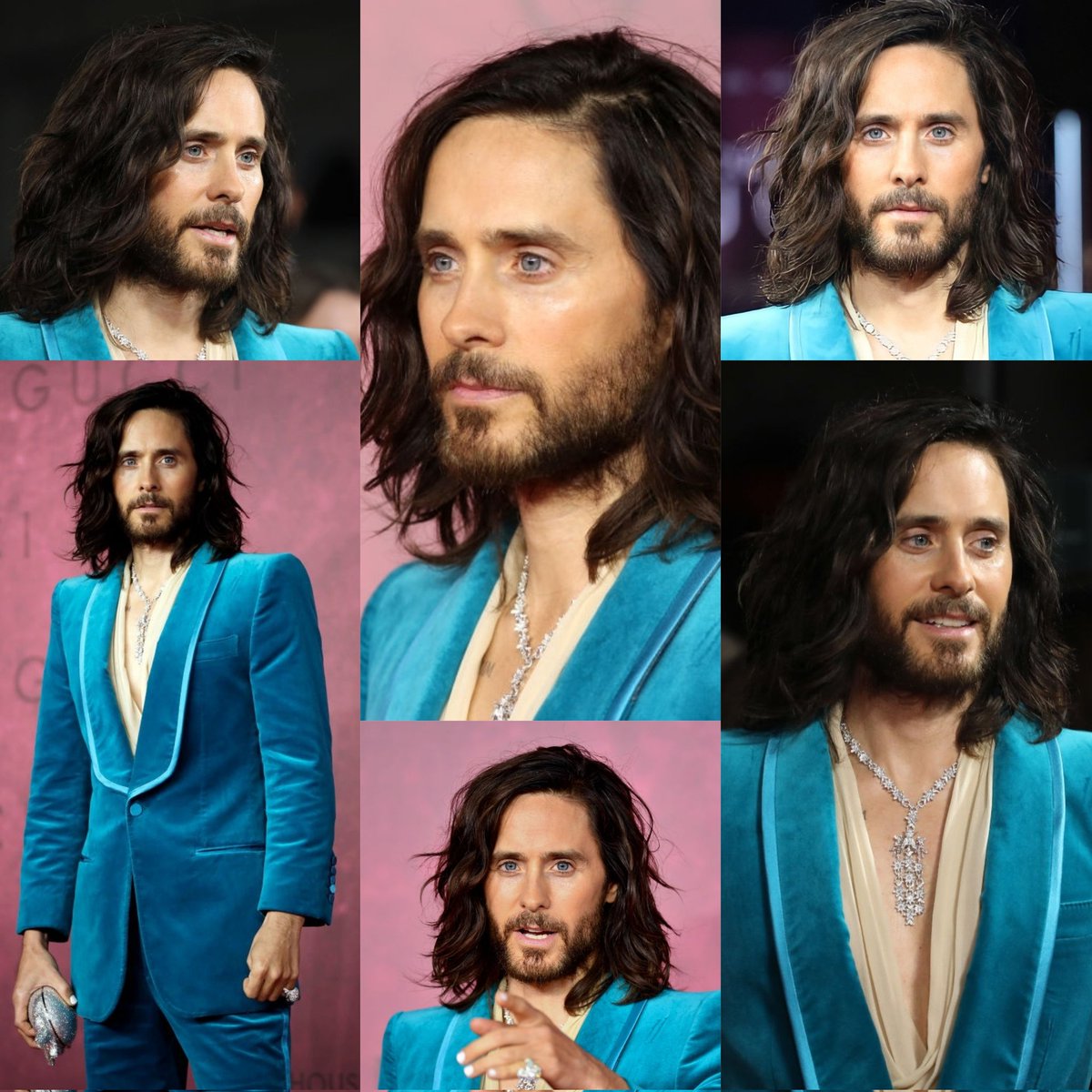 Marslove15's tweet photo. @JaredLeto @gucci @HouseOfGucciMov Such a stunning outfit, so beautiful!!
#ItsChic 💙 https://t.co/SBzCC0W3Y2