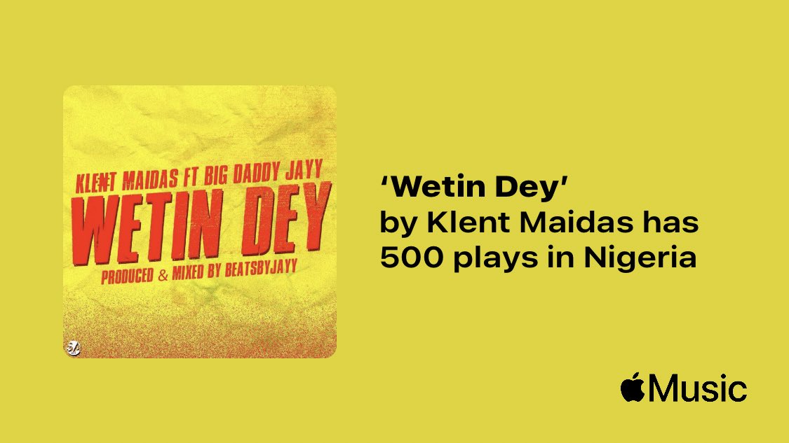 One of my most comfortable jam ft ⁦<a href="/beatsbyjayynius/">Big Daddy Jayy</a>⁩   just passed a new Milestone on <a href="/AppleMusic/">Apple Music</a>. Thanks for listening!
music.lnk.to/GwQPpK