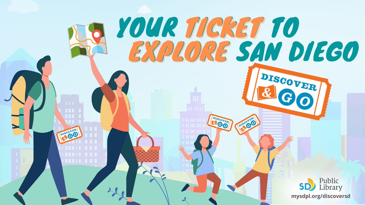SDPublicLibrary's tweet photo. Get ready to explore San Diego with our new partner program, Discover & Go! Your library card gets you FREE access to thirteen local museums and attractions. So what are you waiting for? Get out there, discover, and go! https://t.co/PR8WxmKX4v
#discoverandgoSD #discoverandgo https://t.co/ttuto1WVsV