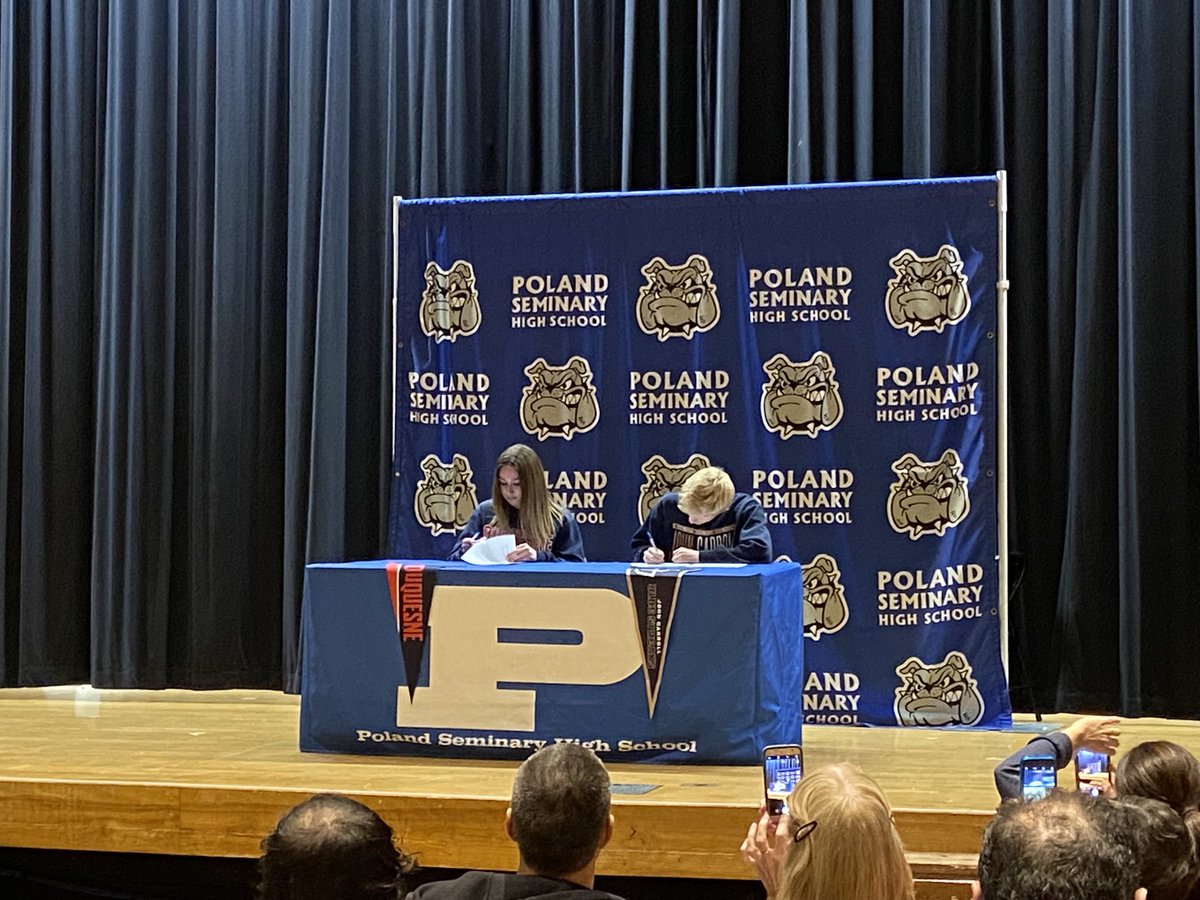 PolandAthletics's tweet photo. Congratulations to Joseph and Kendall!  Best of luck at Duquesne University and John Carroll University!! https://t.co/W9zjQaLIR6