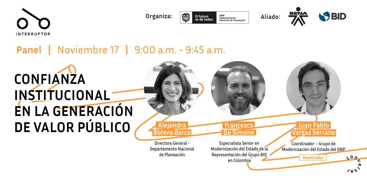 DNP_Colombia's tweet photo. La #ModernizaciónDelEstado nos impulsa a tener conversación alrededor de la Confianza Institucional en la generación de #ValorPúblico. 

¡Llegó el momento de activar el #INTERRUPTOR2021 para generar!
 
Conéctate en https://t.co/svaBG3wv6W https://t.co/qwWnPClWBs