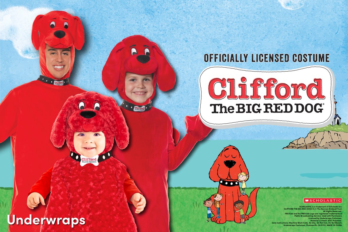 Underwrapsco's tweet photo. Come check out the Officially Licensed “Clifford The Big Red Dog” costumes! Available NOW on Amazon through third party retailers!

https://t.co/NJqoY6aMEO

#cliffordthebigreddog #clifford #costumesaccessories #costumes #CostumeIdeas #costumedesign #moviepremiere https://t.co/7uXBKkvKXa