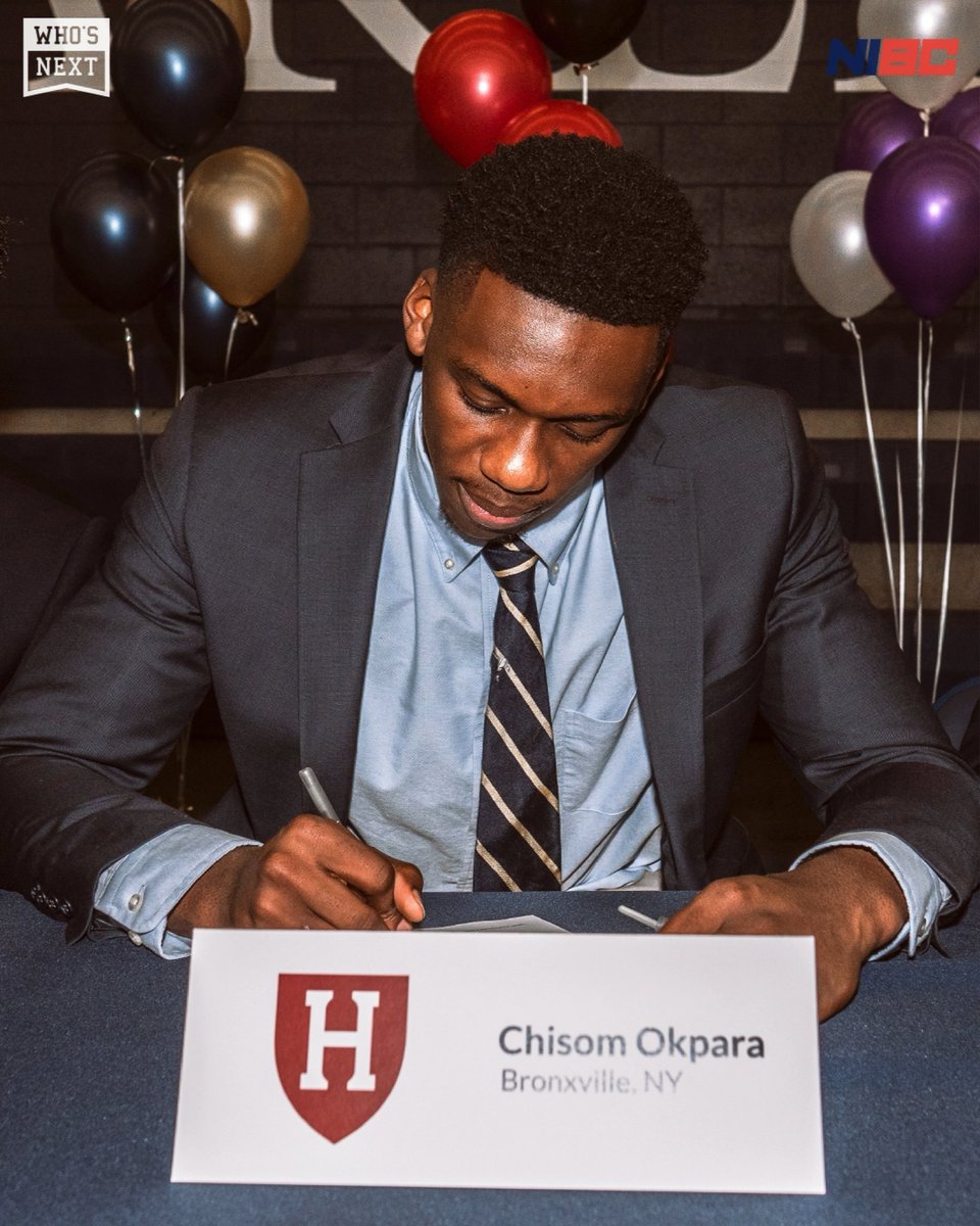 Whosnexths's tweet photo. Chisom Okpara will represent La Lumiere in the Ivy League at Harvard 

#GoCrimson #OneCrimson 

@chizokpara | @LaLuBasketball |@HarvardMBB https://t.co/szdHx9Q3mo