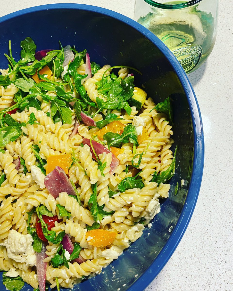 ChefAshley15's tweet photo. Roasted veggies with feta &amp; pasta #eatyourveggies #5k #chef #colors #healthy https://t.co/3JylJcNwEh