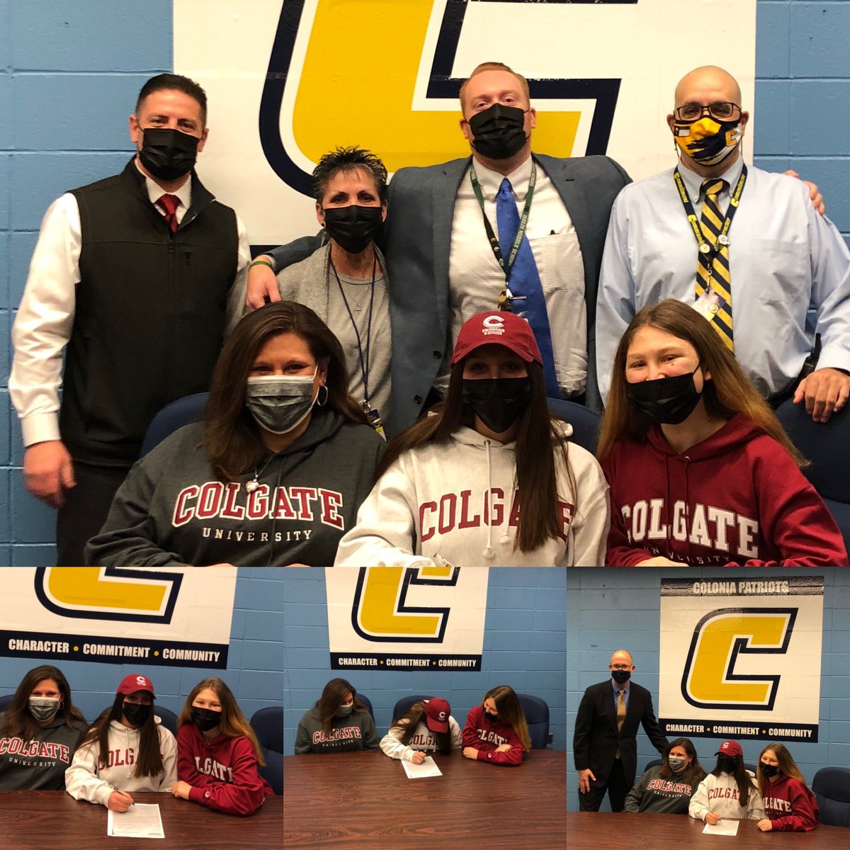 mr_degraw's tweet photo. Moments like this a coach never forgets! Big congrats to our senior captain Nicole Ben-David who has committed to continue swimming  @colgateuniversity We had a full house to celebrate this special day! @coloniahssports @ColoniaHigh @jamisonpanko @CHS_jm @J_Massimino @reneejk10 https://t.co/6D7xHIGFEh