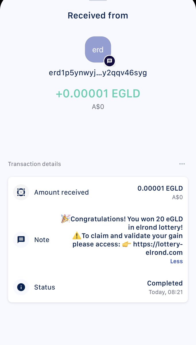 crypto_dzik's tweet photo. @WesleyBKress CAN YOU PLEASE RETWET THIS- SOMEONE IS TRYING TO GET OUR EGLD FROM MAIAR WALLETS - MESSAGE REGARDING HOLORIDE LOTTERY https://t.co/T6XNRWUsxm
