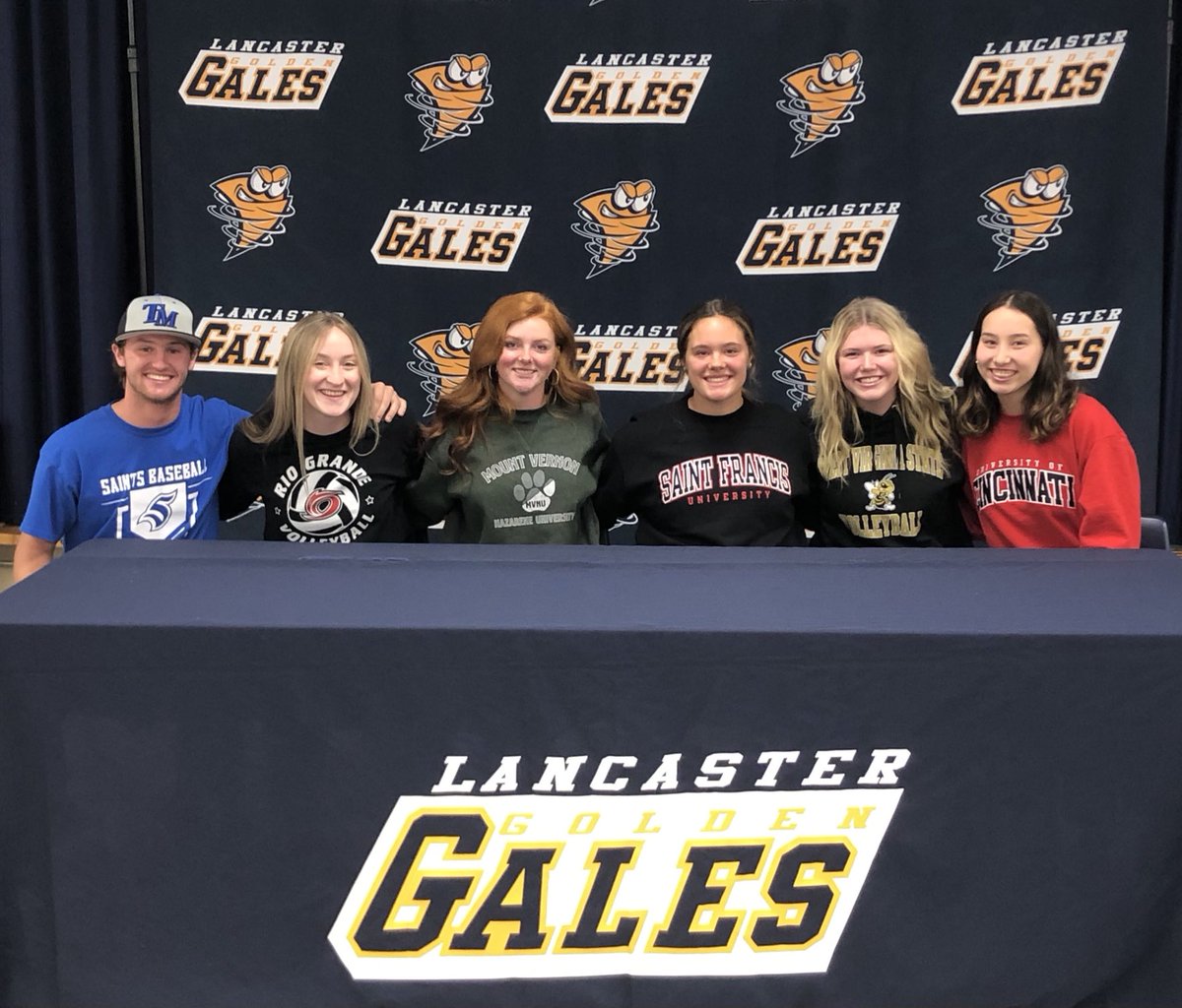 lancastergales's tweet photo. Congratulations Riley, Zada, Zhari, Annabelle, Ansley and Mia on signing your National Letters of Intent tonight - Excellent examples of hard working, committed student-athletes. We can’t wait to see what the future holds for each of you. 
#GalePride https://t.co/084HL6RT5a