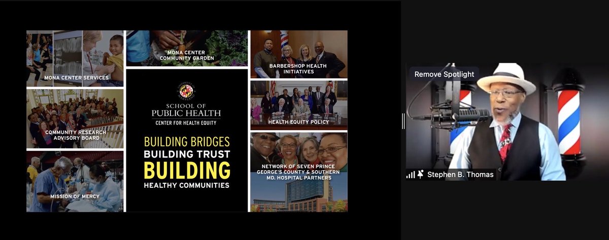 Md_PHA's tweet photo. Learning about Shots at the Shops from ⁦@umdhealthequity⁩! What an amazing initiative to engage Black-owned barbershops and hair salons nationwide to act as health advocates. #thisispublichealth #mdpha2021 #healthequity ⁦@PublicHealth⁩ 👏👏👏 https://t.co/dt0lo20a1v