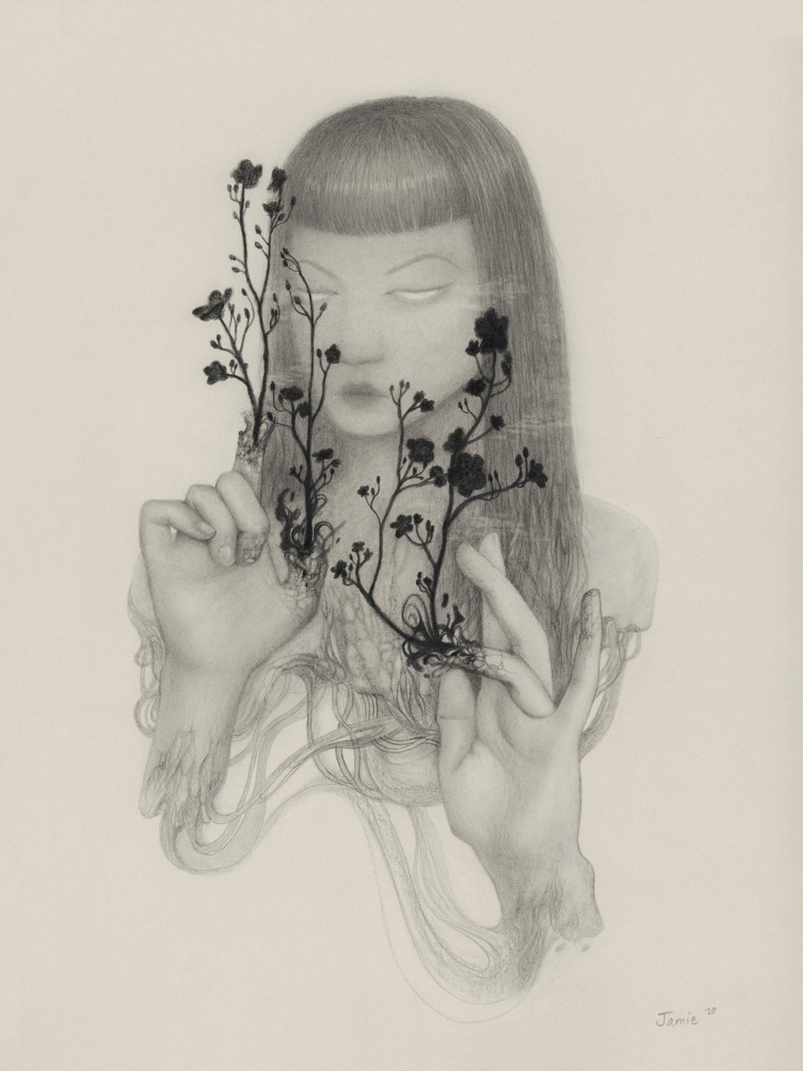 Visual_Jamie's tweet image. My drawing here was formed during a time I was forced to cope with a bad flare up of a chronic skin condition that I still deal with every day