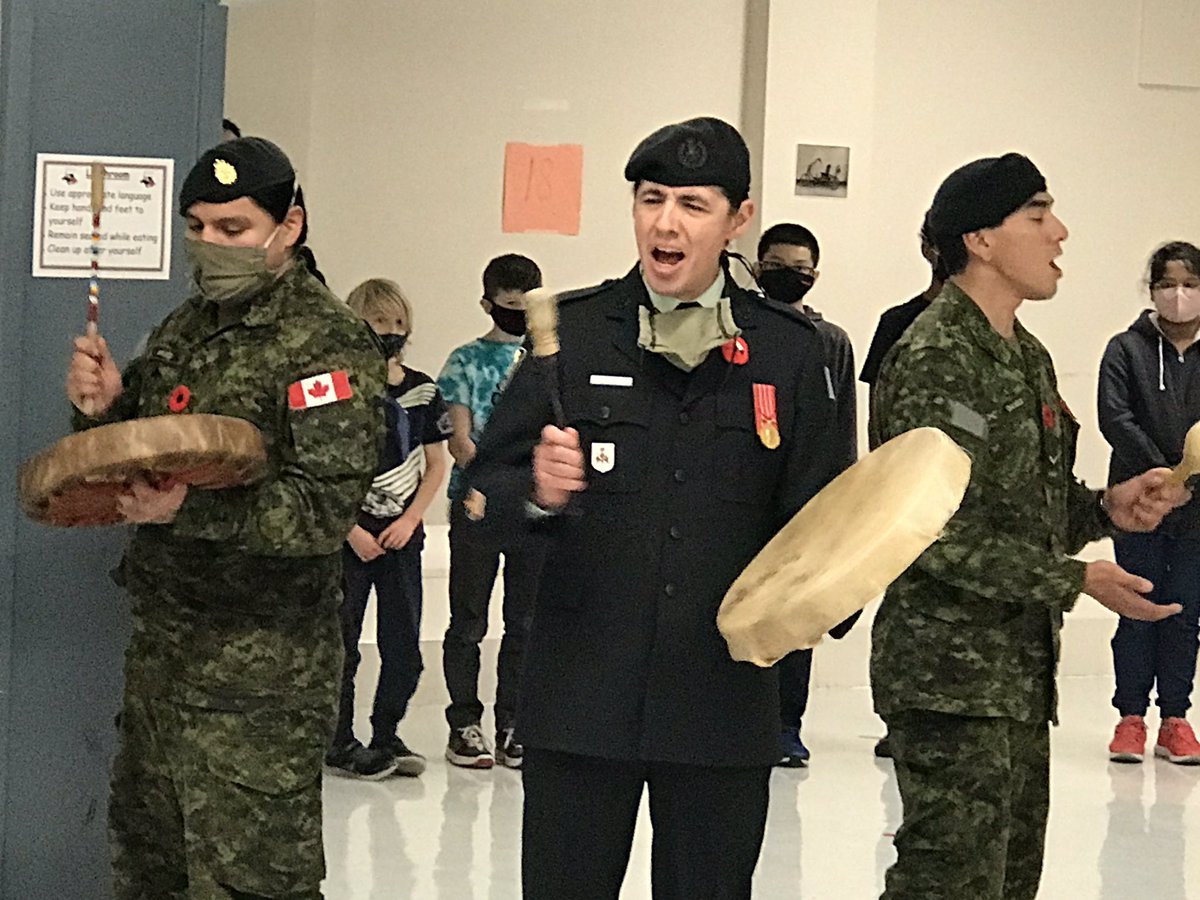 Thank you <a href="/DrRobbieO/">Robert-Falcon Ouellette</a> (Robert Falcon Oullette) for sharing your knowledge and performing a Rememrance Day drumming ceremony for a few lucky classrooms <a href="/IsaacBrockWSD/">Isaac Brock School</a> today. You were amazing. #winnipegsd #RemembranceDay2021 #lestweforget2021 #IndigenousVeteransDay