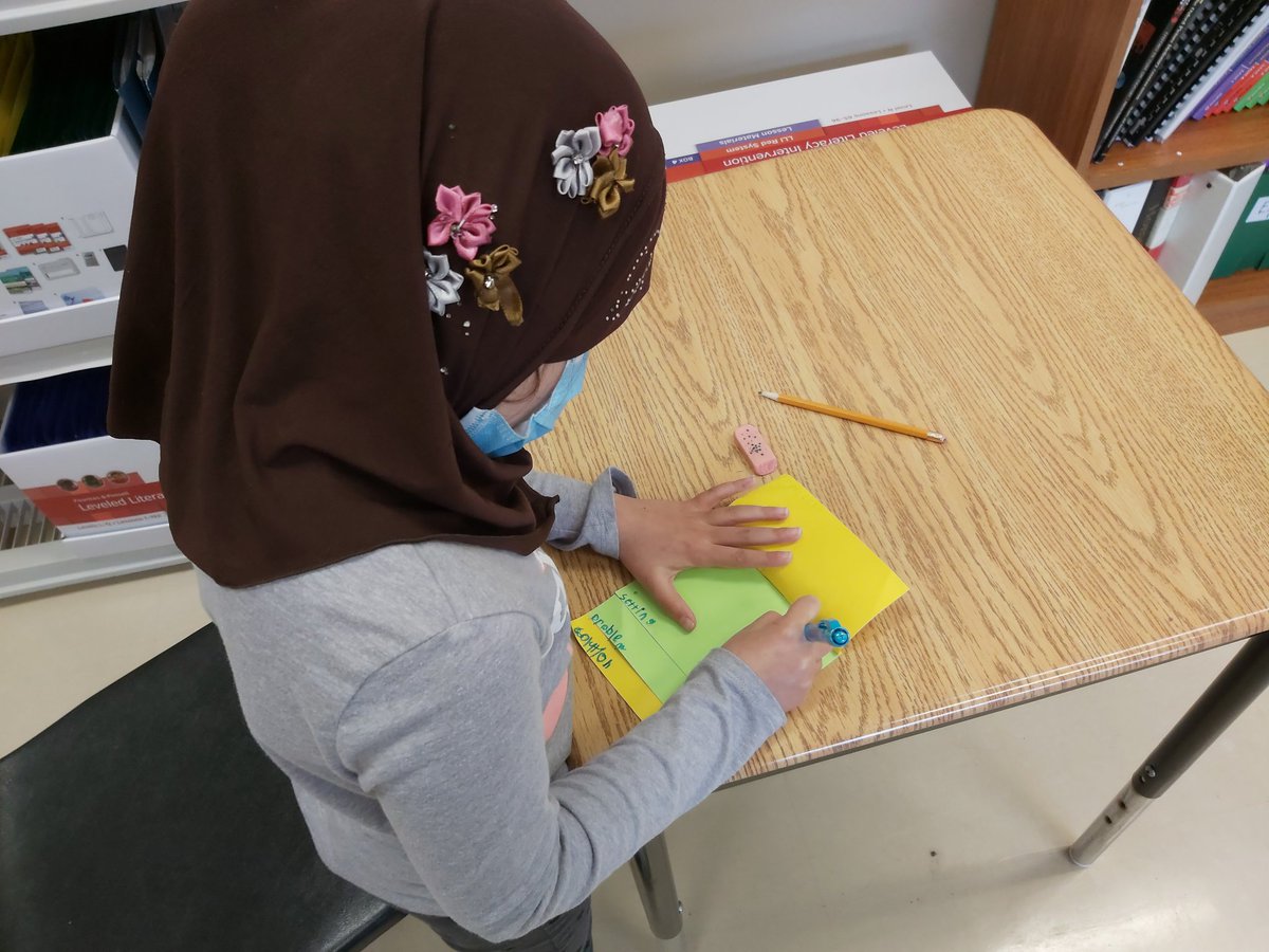 Msloncke's tweet photo. Using our new foldables to organize our ideas and reflect on Salma the Syrian Chef read aloud. Love these foldable ideas! And we're excited to see the author, Danny Ramadan, via Teams call next week! @MrsTDugan @BegleyBroncos1 #foldable #graphicorganizer #literacy https://t.co/OGKrtYgH2S