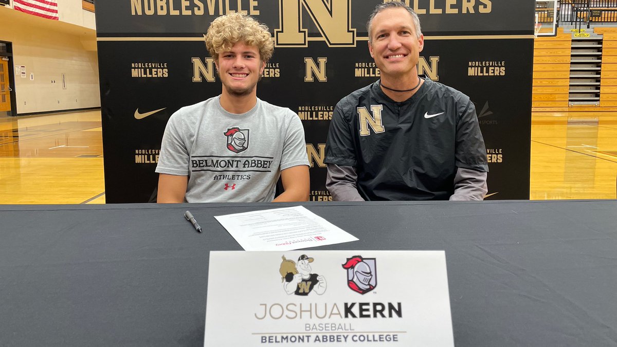 MillerNationAD's tweet photo. Congratulations to @MillerBaseball’s Josh Kern who signed with Belmont Abbey College Baseball! #MillerPride https://t.co/fbd53zkItu