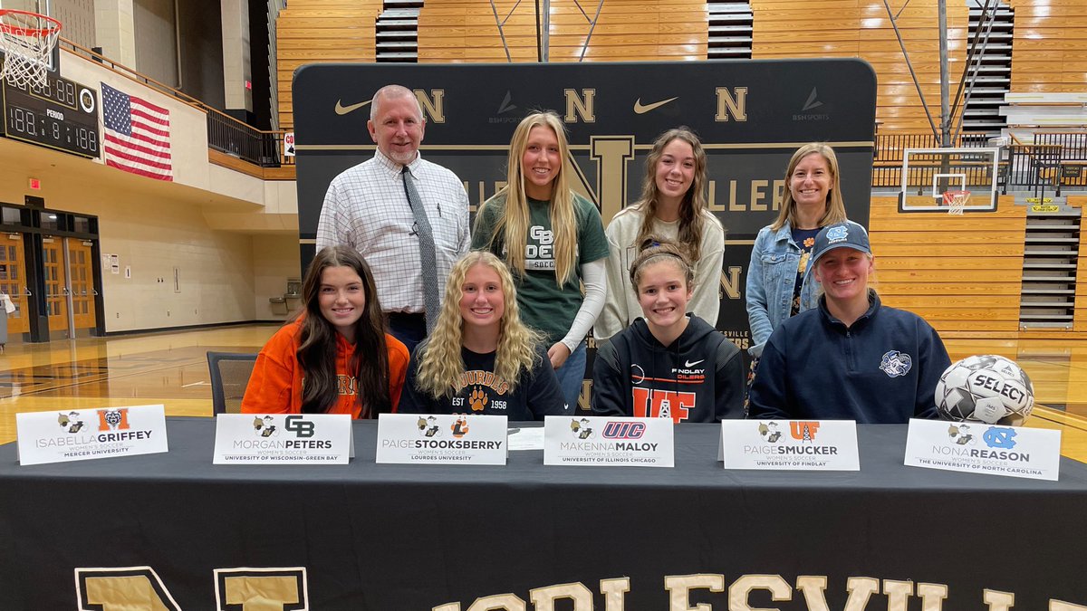 MillerNationAD's tweet photo. Congratulations to @NoblMillerSoc’s Isabella Griffey (Mercer), Makenna Maloy (UIC), Morgan Peters (Wisconsin-Green Bay), Nona Reason (UNC), Paige Smucker (Findlay), and Paige Stooksberry (Lourdes University) on their signings! #MillerPride https://t.co/yo3uApLwaj