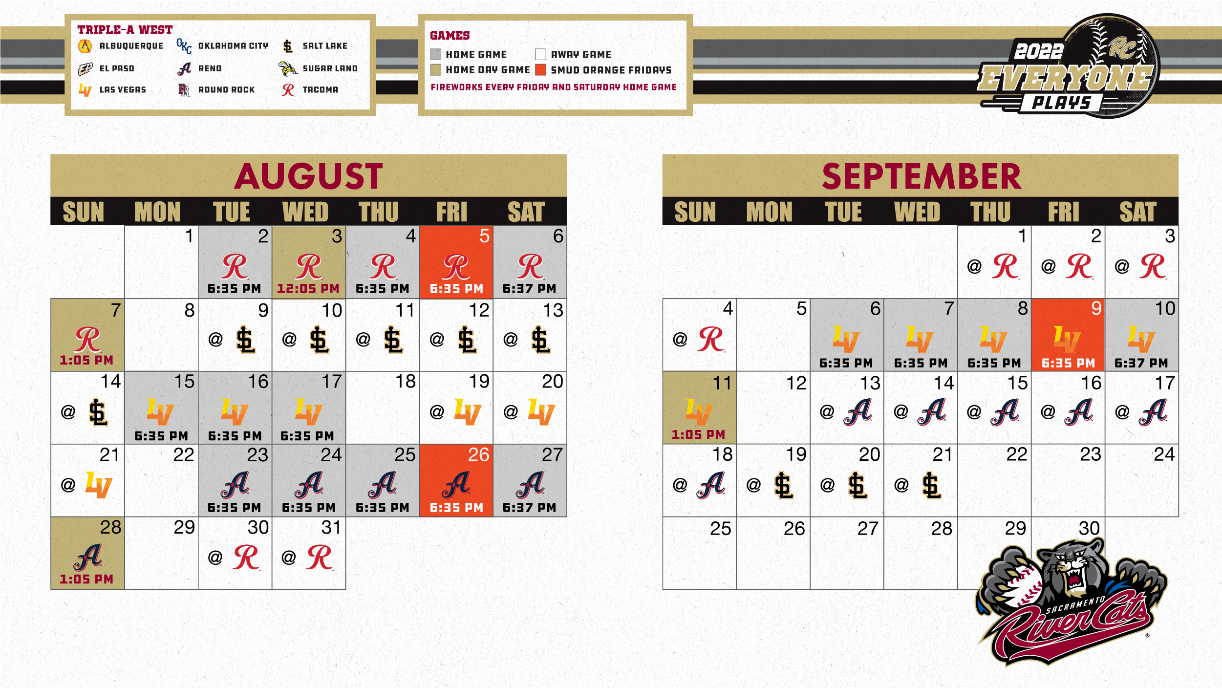 Rivercats Schedule 2022 River Cats On Twitter: "The Official River Cats Schedule, Including Home  Game Times, Has Arrived! 🗓️ Full Breakdown ➡️ Https://T.co/Zav17Iyhtm  Https://T.co/Xwjhmzny1Q" / Twitter
