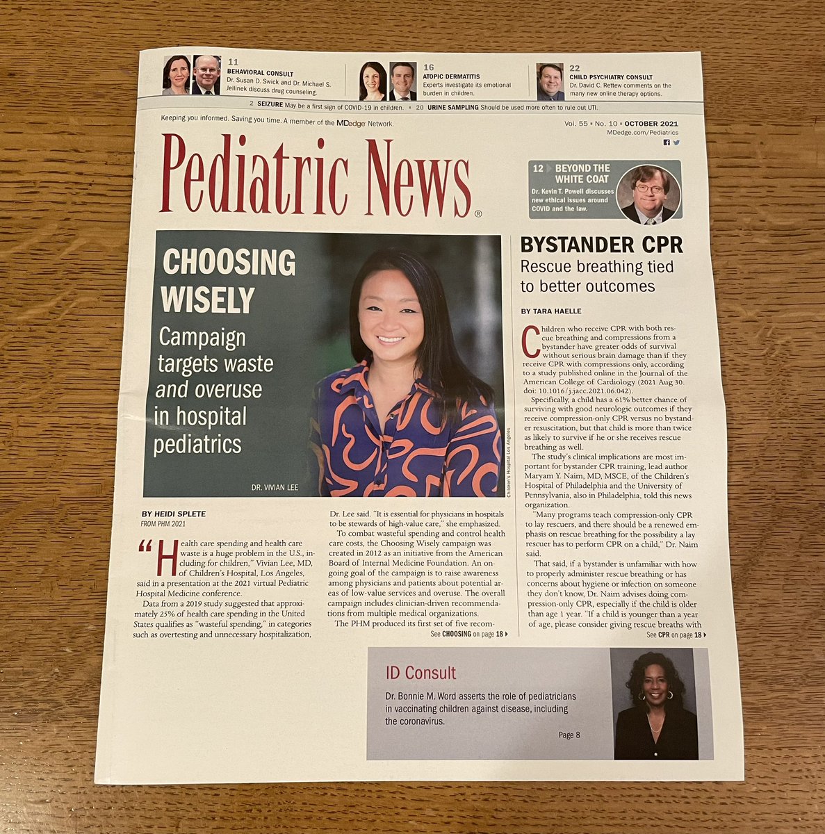 Was so amazing to see <a href="/vlee_md/">Vivian Lee, MD</a> featured on the cover of Pediatric News for her work developing the new set of <a href="/AAPJournals/">AAP Journals</a> Choosing Wisely in PHM recommendations! Many more great hospitalists featured in the article including @prabimd <a href="/TchouMd/">Mike Tchou</a>