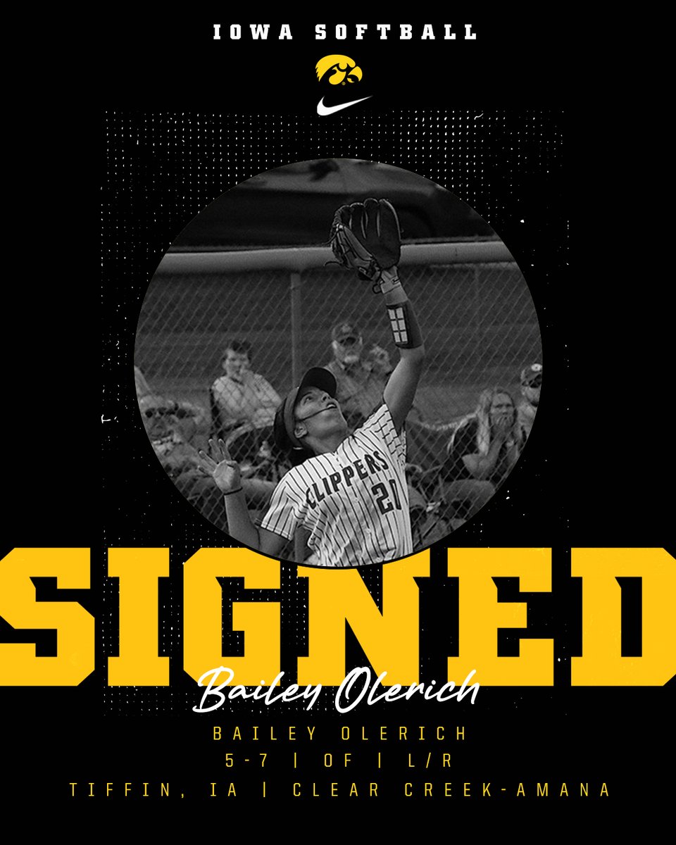 iowasoftball's tweet photo. Our next Hawkeye comes to us from just down the road 🚗

Glad you decided to stay home @OlerichBailey! 

#FightForIowa https://t.co/ilO9cn8yTj