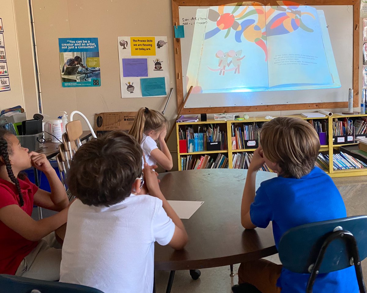MrsPippensQUEST's tweet photo. Introducing 3rd graders to abstract art with a children’s book, Matthew’s Dream by Leo Lionni and a Kid’s Art Lesson video about Wassily  Kandinsky and his art.  We are all (Mrs. P included) learning a lot today. https://t.co/iaW31A5CjM
