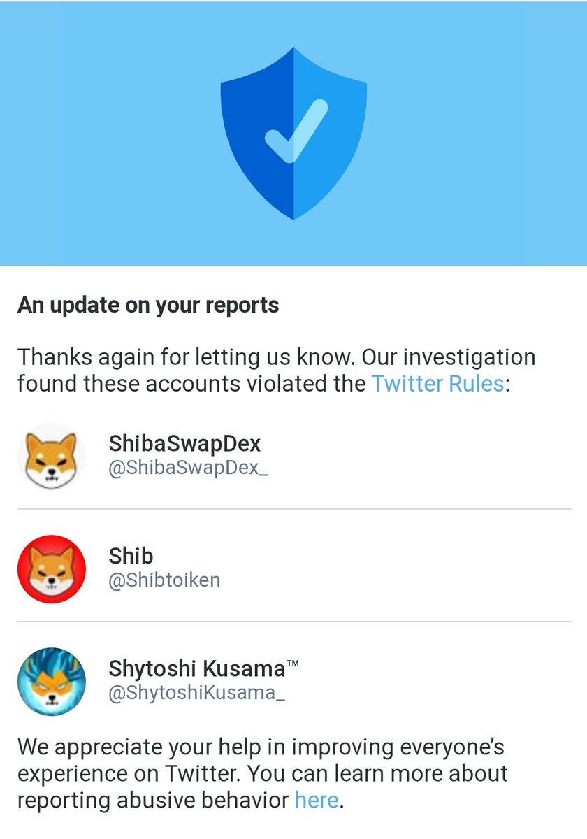 SHIB_Guardian's tweet photo. And three more Scammers with very similar looking accounts gone!🛡️⚔️
I WILL HUNT AND REPORT ALL OF THEM...👹
Justice done for #SHIB and #SHIBARMY 
🛑Make sure that you double check the correct spelling before following such accounts🛑 https://t.co/AR3LoexFVh