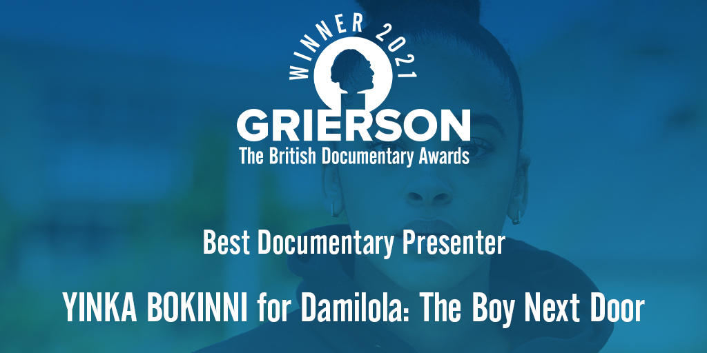 #GriersonAwards winner for Best Documentary Presenter is YINKA BOKINI

presented by <a href="/Mobeen_Azhar/">Mobeen Azhar</a> 
@YinkaBokinni <a href="/AcmeMassive/">acme</a>