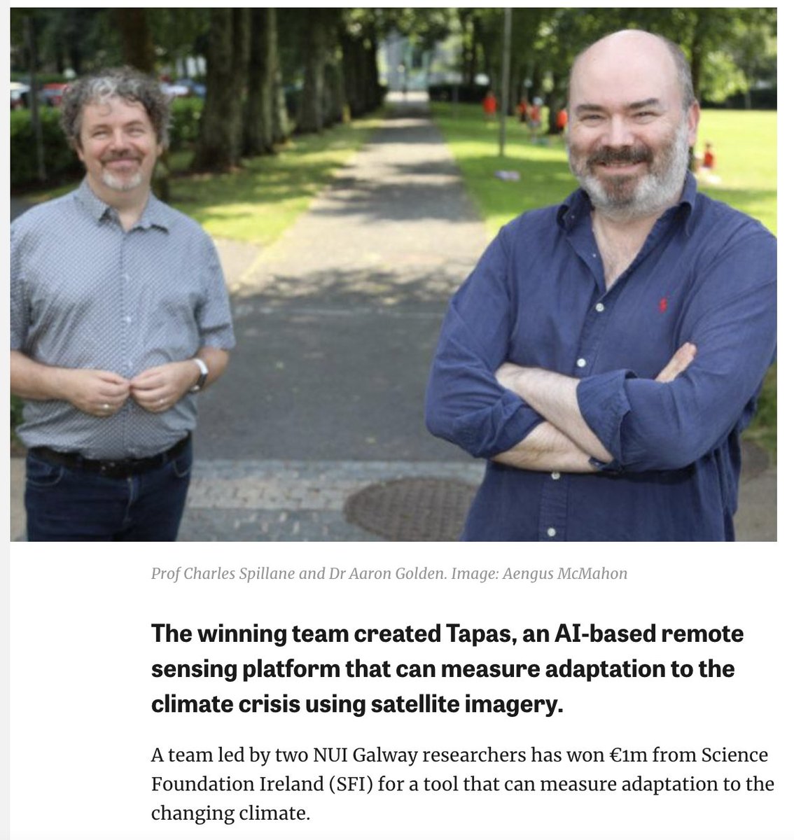 @nuigalway <a href="/RyanInstitute/">Ryan Institute @ University of Galway</a> scientists Aaron Golden &amp; Charlie Spillane on @Trevorvaugh #ScienceToTheRescue documentary on @rteone @ 22.40 TONIGHT - research teams in #SFI Future Innovator Prize #AI for #SocietalGood &amp; #ZeroEmissions #Challenges

siliconrepublic.com/innovation/sfi…

#COP26