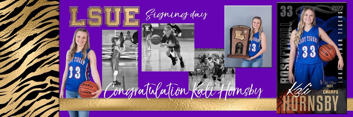 LATigers_'s tweet photo. 🐯🔵🔴 🔀 🐅🟣🟡 📑🖊
Congratulations Kali Hornsby ❤️💙💜💛
#LSUExcellence #GeauxBengals #EarnYourStripes #SigningDay2021 https://t.co/mhuGbMDEa7