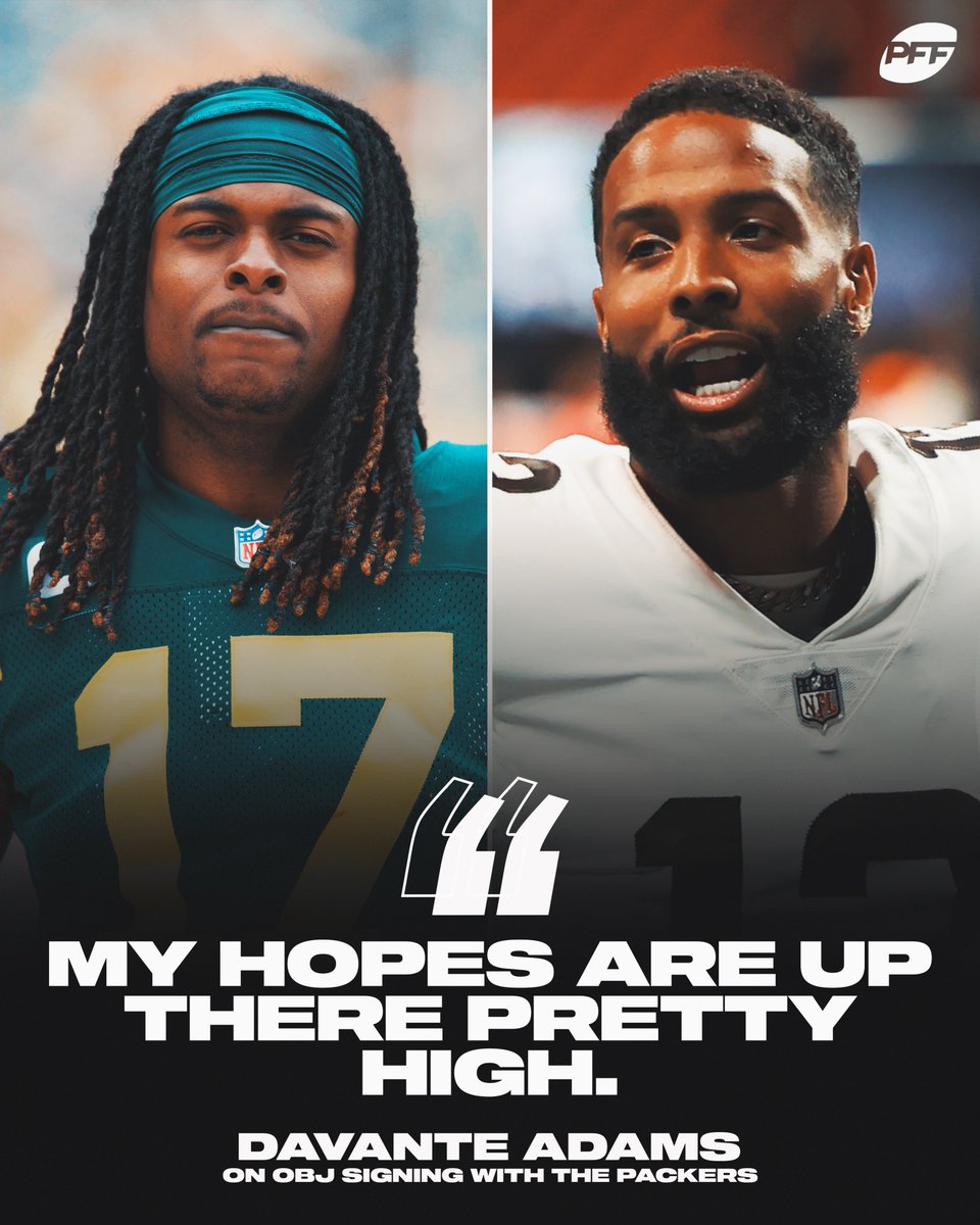 PFF_Fantasy's tweet photo. Davante Adams really wants Odell Beckham Jr. in Green Bay 👀 https://t.co/qSfd8Bpbam