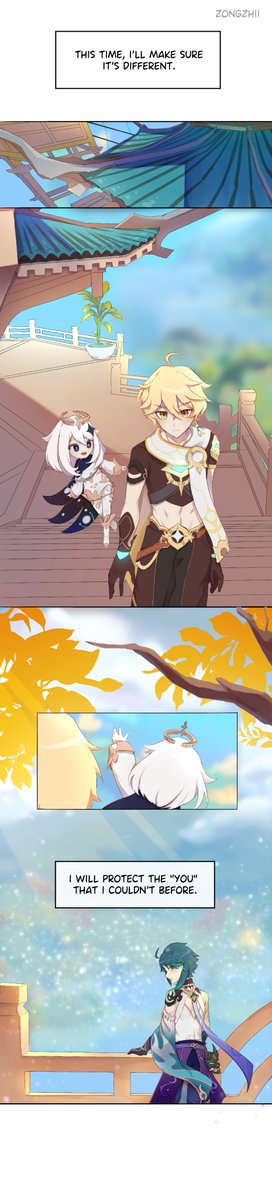 zongzhii's tweet photo. "A Fated Meeting Across Worlds"
Well if Aether can purify dvalin's tear, I'm sure he can do smth abt Xiao's karma (copium)

My gift to @memoriesofsalt as a portion of #XiaotherExchange2021 ^^

Thank you @xiaotherxchange for hosting the event!

#XiaoAether #魈空 https://t.co/5EXiq216AO