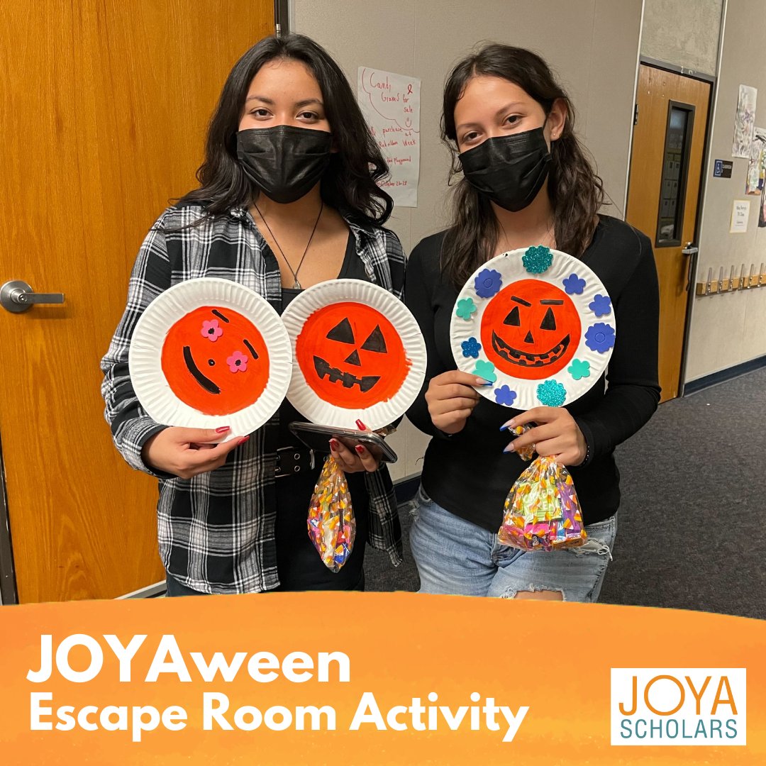 For JOYAween, students and their mentors experienced an escape room activity! Working together to beat the clock, teams encountered puzzles hidden in plain view, clues clouded by invisible ink, and—if the 3rd photo is to be believed—ghosts! 👻🎃