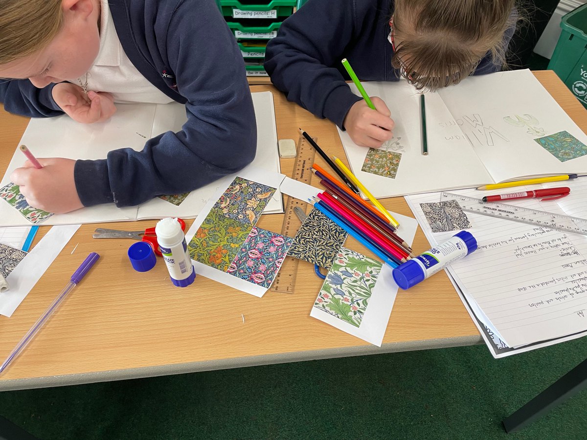 EdenthorpeHall's tweet photo. We are finding our William Morris topic really soothing. It’s been great studying and exploring his repeating patterns based on nature. 
@PKCKST #weareastrea https://t.co/a6SuvzIiSR