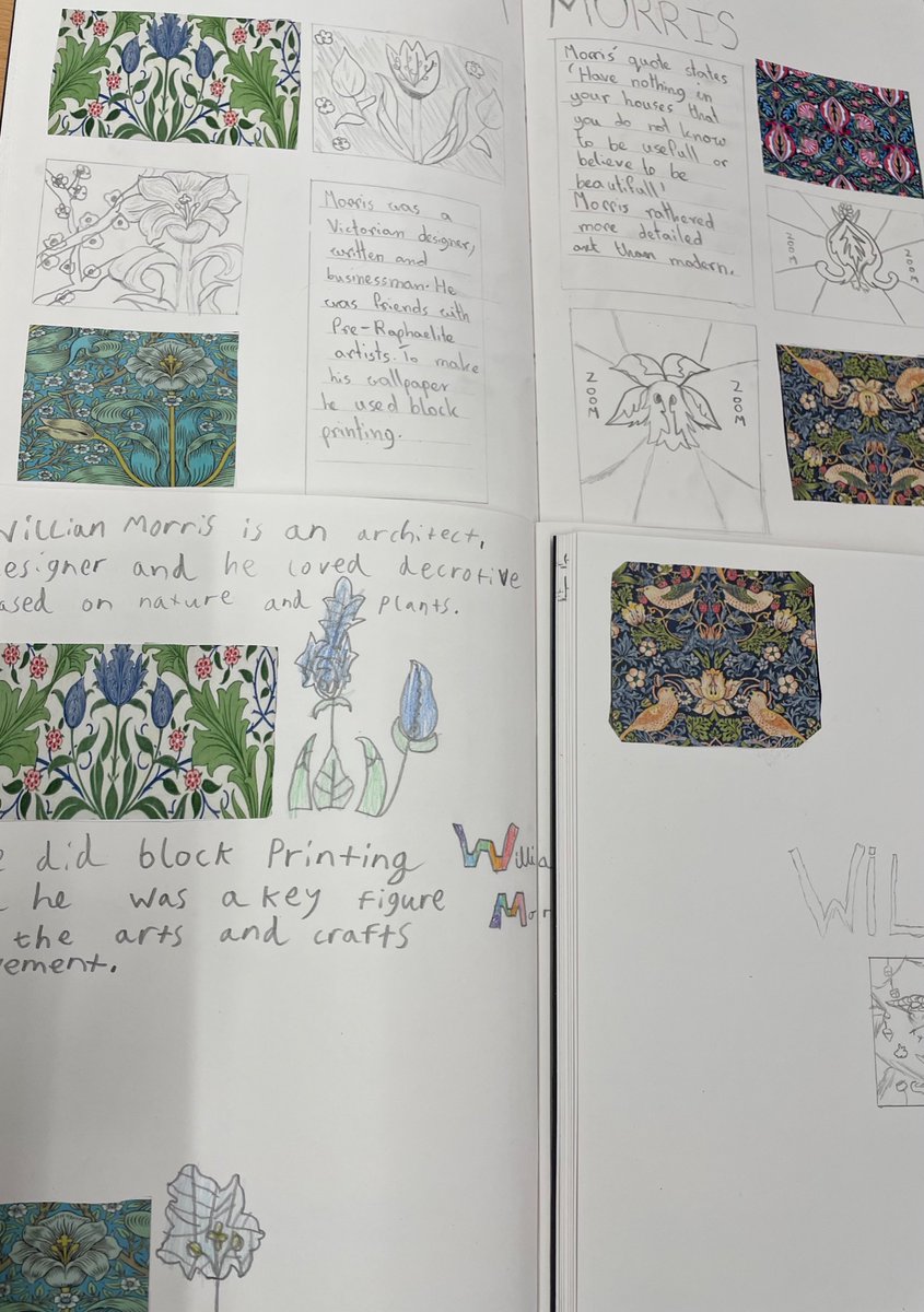 EdenthorpeHall's tweet photo. We are finding our William Morris topic really soothing. It’s been great studying and exploring his repeating patterns based on nature. 
@PKCKST #weareastrea https://t.co/a6SuvzIiSR