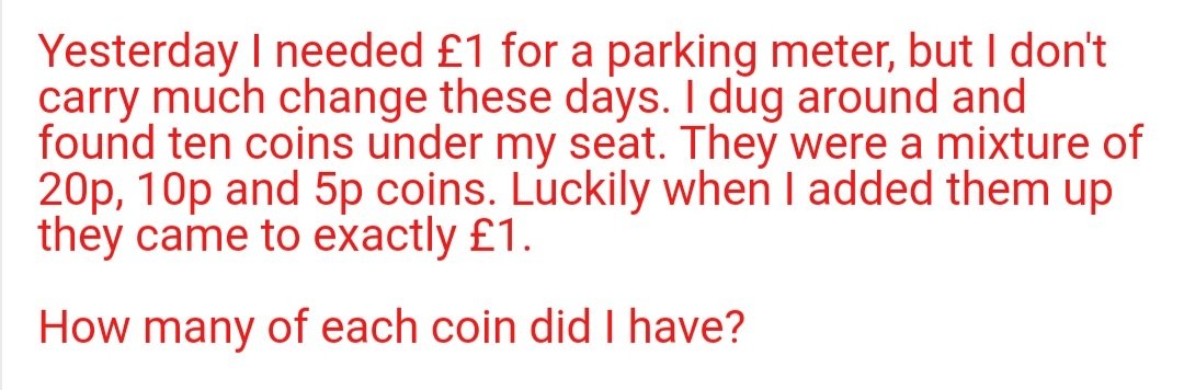 Maths_Deanery's tweet photo. Sorry, it's a late one tonight! Here is Wednesday's Maths challenge! @maths_week https://t.co/MycnRsrA58