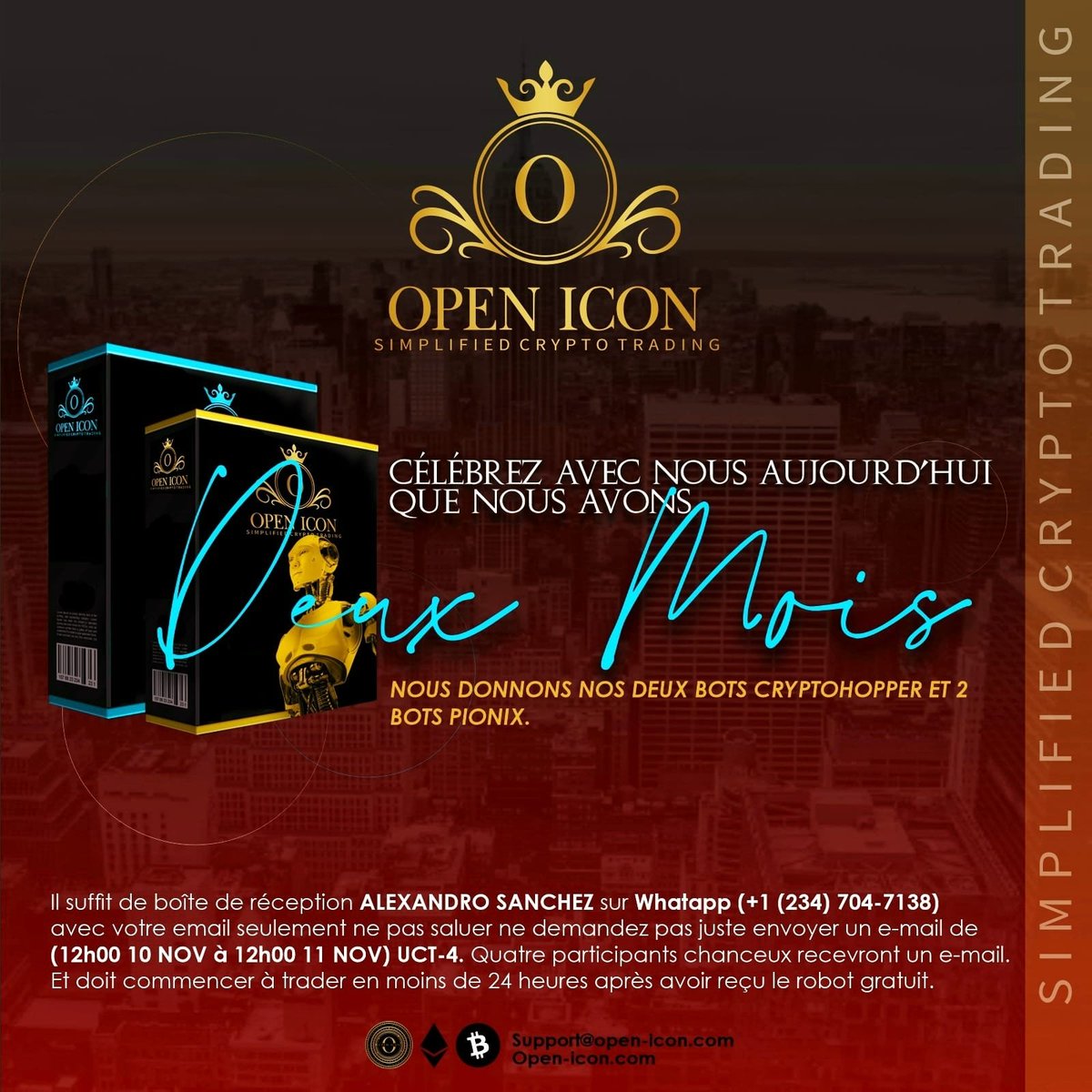 OpenIconGlobal's tweet image. We are now two (2️⃣) months old. 

Why is birthday celebrated yearly when we can celebrate it monthly

Open icon is giving away  with 2 cryptohopper bots and 2 Pionix bots as a two months celebration. 🎊🎊

All those who have a ready trading capital can participate accordingly 📲