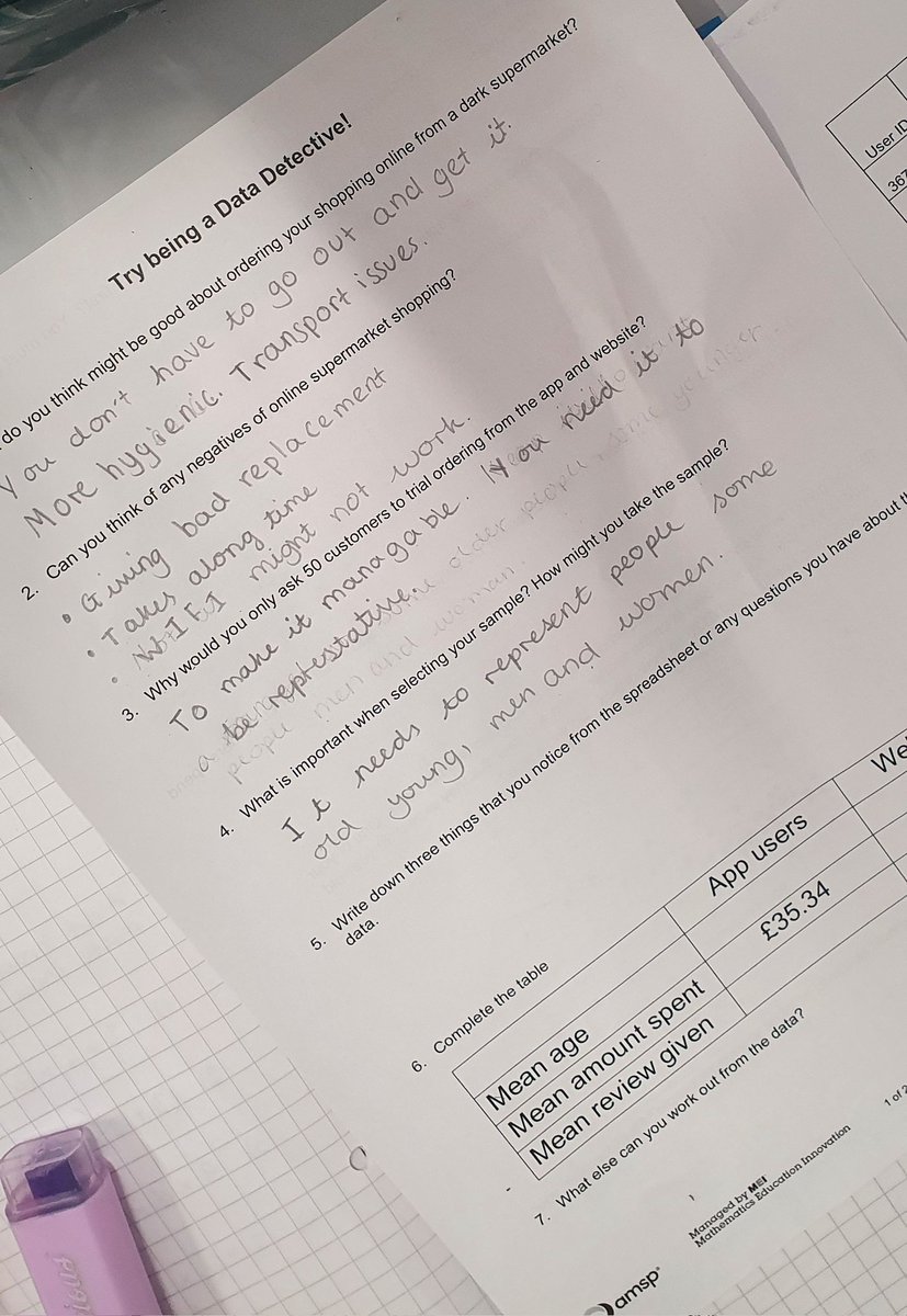 Maths_Deanery's tweet photo. Year 7 had a great Maths lesson being Data Analysts today. They had some superb ideas about 'dark supermarkets' and started to analyse the data to present which version of online shopping the company should develop! Well done 7D! @Advanced_Maths @maths_week https://t.co/skJsmQS5Nw