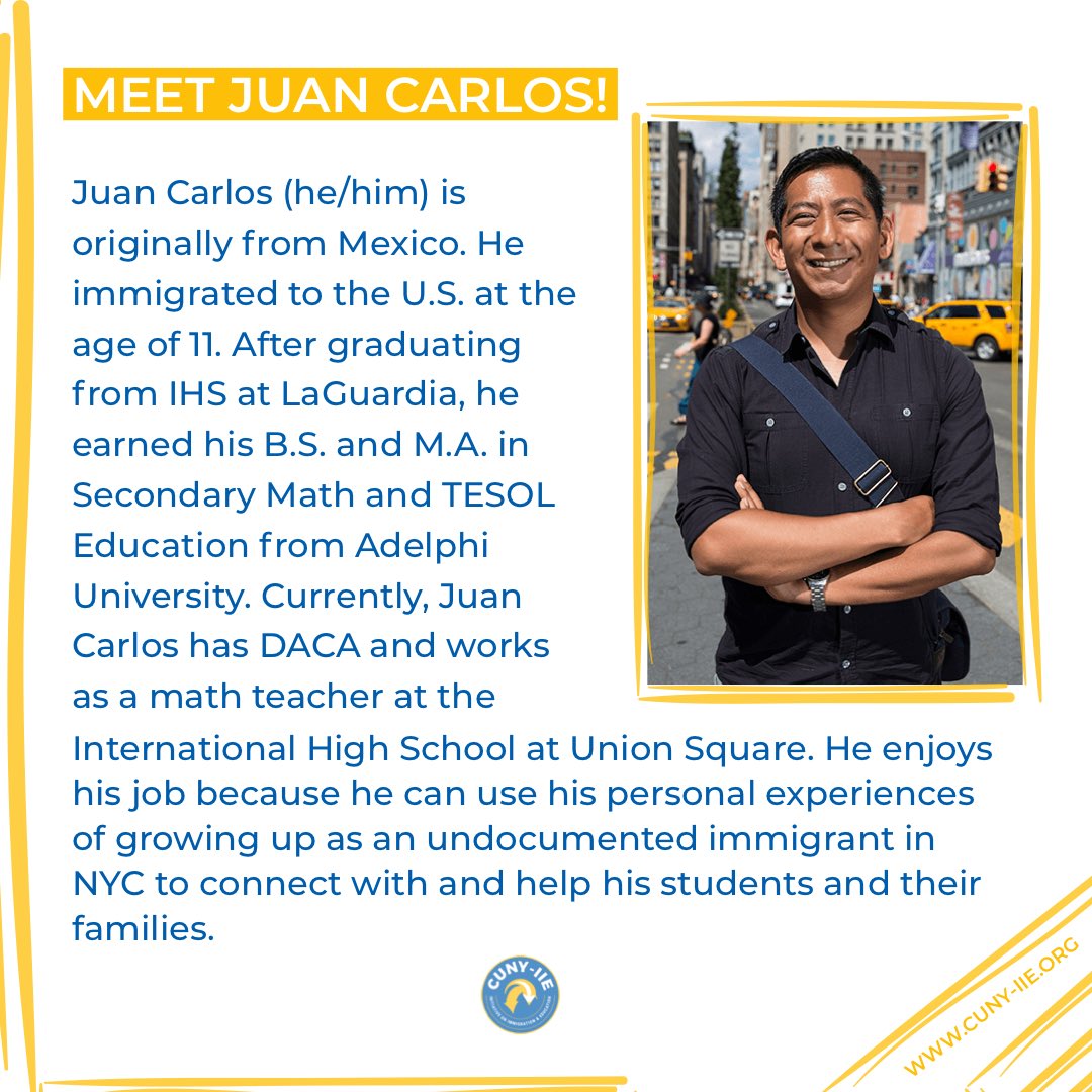 cuny_iie's tweet photo. Meet Juan Carlos! If you’ve been following us for a while you’ll remember Juan Carlos from an awesome conversation on a CUNY-IIE Live. He is an educator and Immigrant Liaison at the school where he teaches.
#ImmigrantLiaisonProgram
#CUNYIIE #CUNY https://t.co/P8xeCFzxHJ
