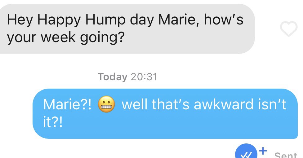 findaprince's tweet photo. My name is NOT Marie! 😬 Awks #dating #onlinedating #dating2021 https://t.co/N4xvbrk78Q