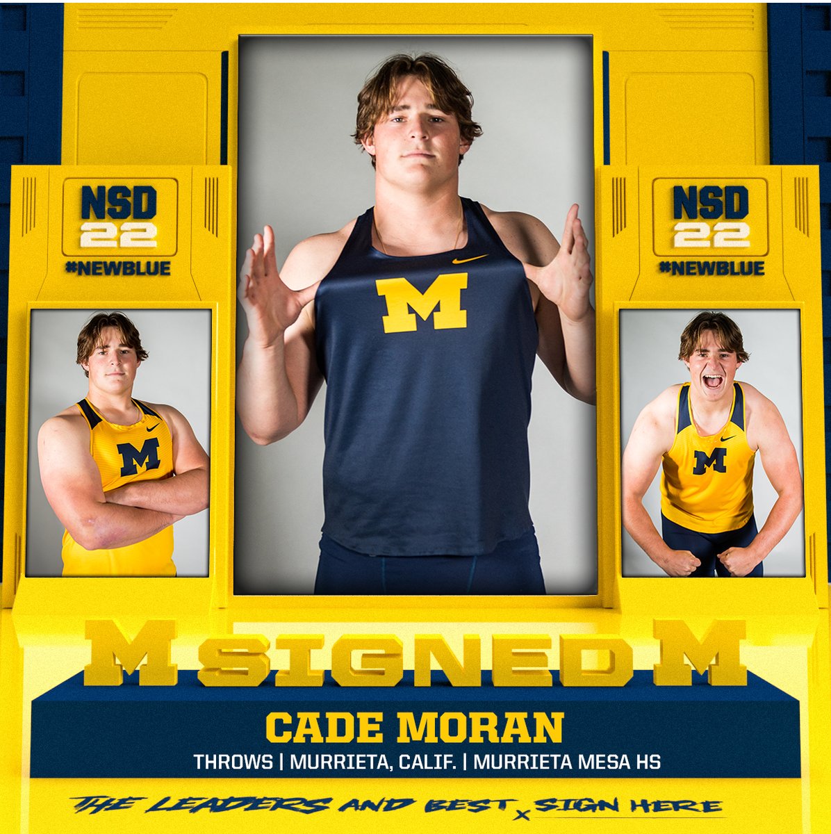 UMichTrack's tweet photo. Introducing the newest Wolverine.

Cade Moran @moran_cade, Throws
Murrieta, Calif. | Murrieta Mesa HS

MEET CADE: https://t.co/PsFrfctbV8

#GoBlue #NewBlue https://t.co/Hlgxr2gmar