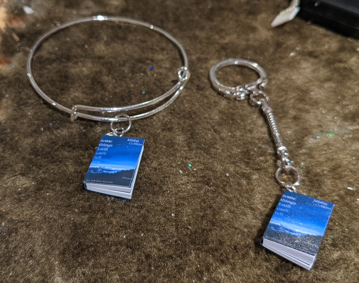 ✨ GIVEAWAY ✨

I've made some mini books of #SomeThingsIStillCantTellYou, you can win either a necklace, keychain or bracelet.

To qualify:

🔹Like and Retweet this
🔹Follow <a href="/mishacollins/">Misha Collins</a> 
🔹Proof of book purchase
🔹Bonus entry for every additional book bought

Ends: Nov 24th