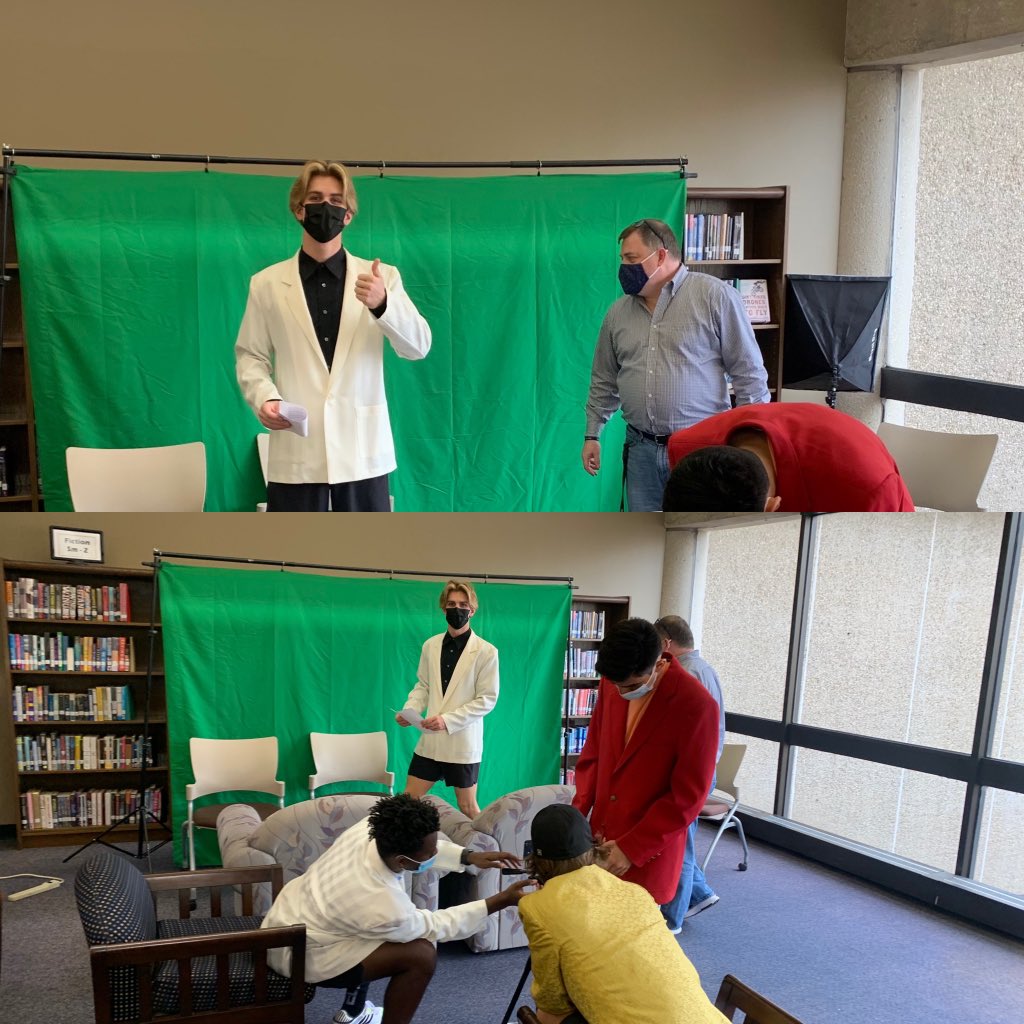 Video production in the library! These kids are professionals! <a href="/ParkwaySchools/">Parkway Schools</a>