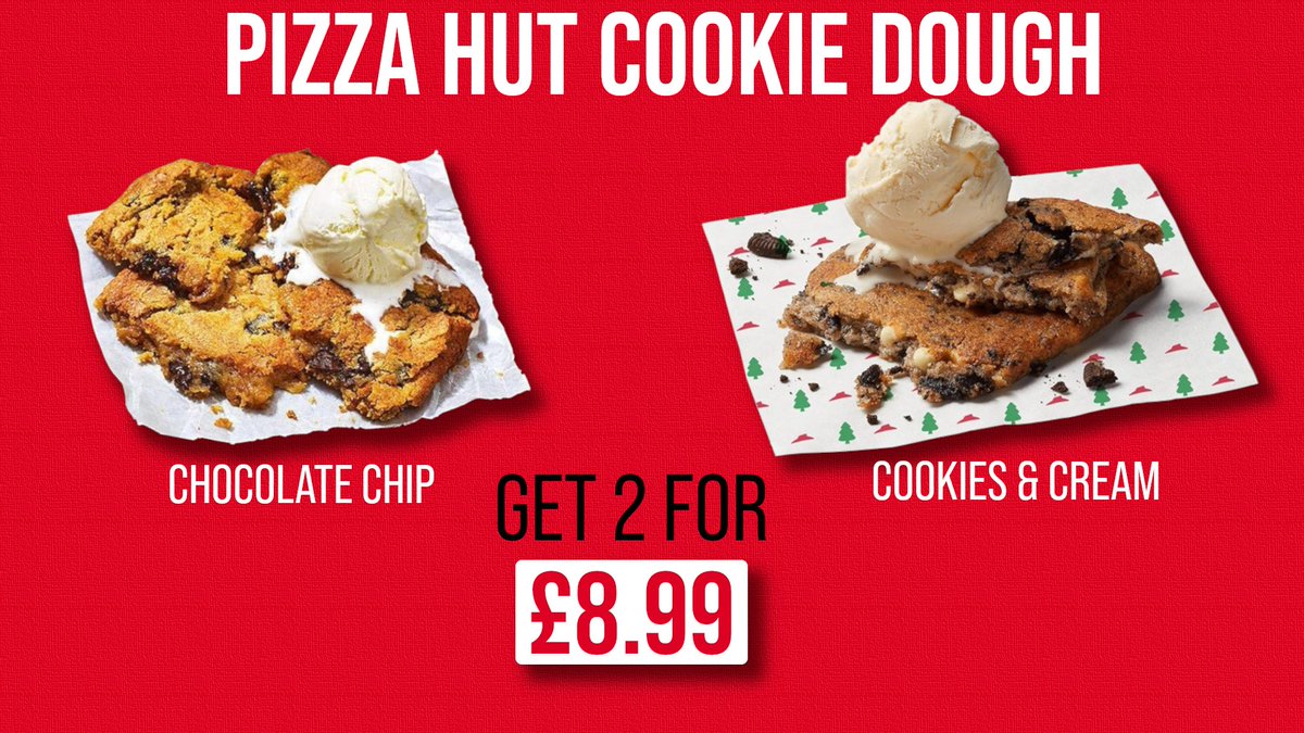 Fancy something sweet this weekend?

Try the new Cookies &amp; Cream cookie dough from Pizza Hut!

Get 2 for just £8.99

Order online at: pizzahut.co.uk

#pizzahuts #cookiedough #cookies #dessert #neath #PortTalbot