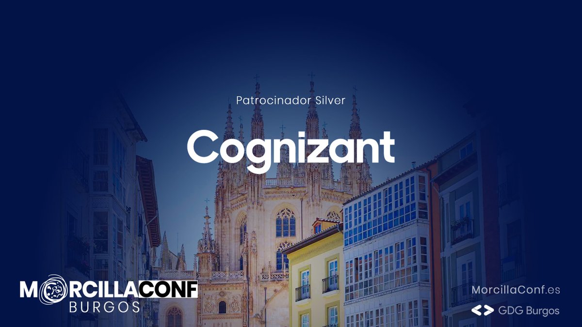 Nos complace anunciar como empresa colaboradora de la <a href="/MorcillaConf/">MorcillaConf</a> a <a href="/Cognizant/">Cognizant</a> una de las #líderes globales de servicios #profesionales dedicada a la #transformación en la era #digital

📆20 de Nov #Burgos  
💻 MorcillaConf.es