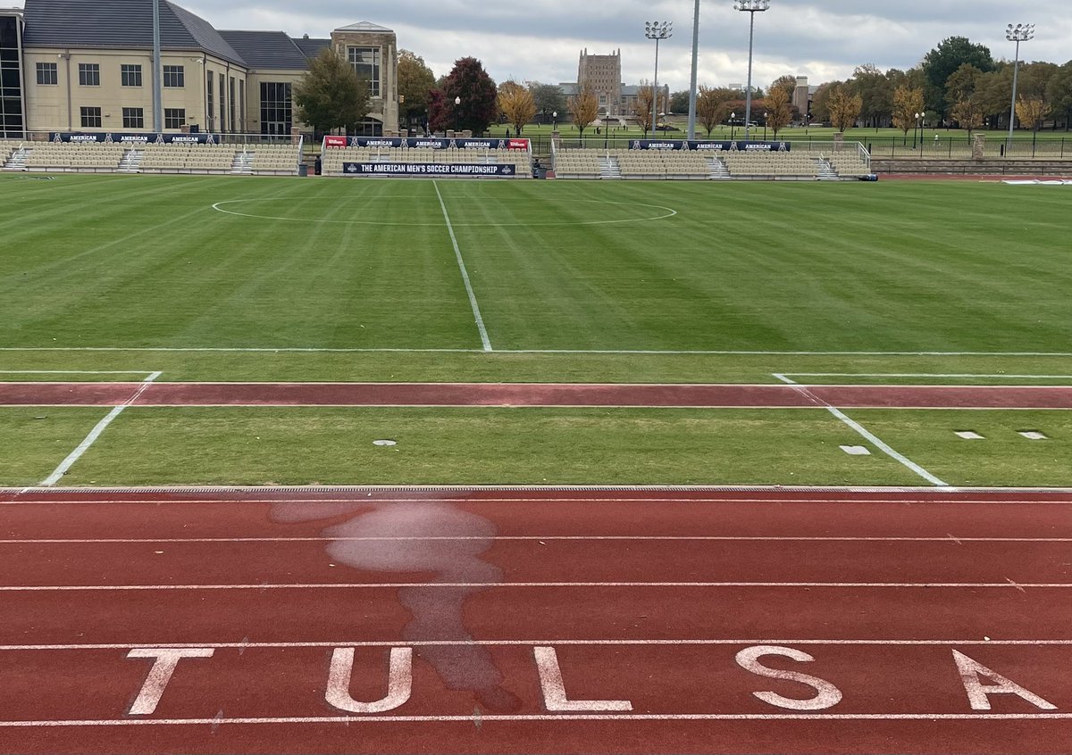 Between <a href="/Spinmartin21/">Spin Martin</a>, our <a href="/HESfacilities/">HES Facilities Management</a> grounds crew, and <a href="/brian_whitlow/">brian whitlow</a> - The <a href="/TulsaHurricane/">Tulsa Golden Hurricane</a> Soccer Field is ready for the <a href="/AAConference/">American AthleticCon</a> Soccer Championships tonight and Saturday!!