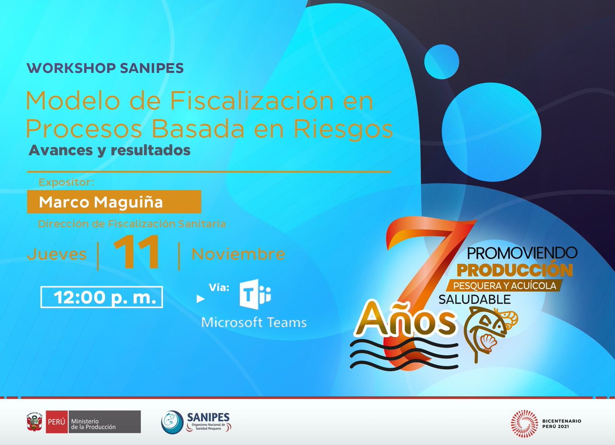 SanipesPeru's tweet photo. 📢 #WorkshopSanipes
Te invitamos a conocer más acerca del #FPBR. Contaremos con la presencia del especialista Marco Maguiña, de la Dirección Fiscalización Sanitaria de #Sanipes. ✅¡No te quedes sin participar! 👀
Link de ingreso ➡️ https://t.co/dQ7tS0nJWC
#7AñosSanipes 🎊 https://t.co/WUuNVlTamm