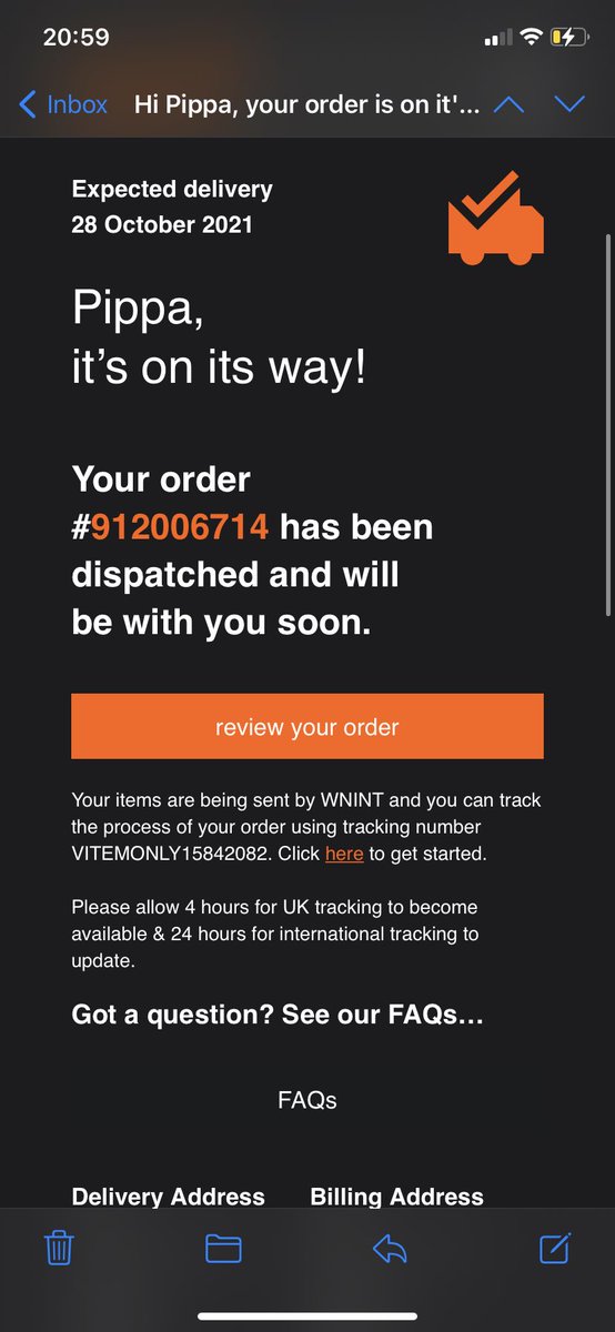 pippakisses's tweet photo. @sizehelpteam can you please find where my order is, it was meant to be delivered on 28 October? Thanks! https://t.co/YQQqKk9HGF