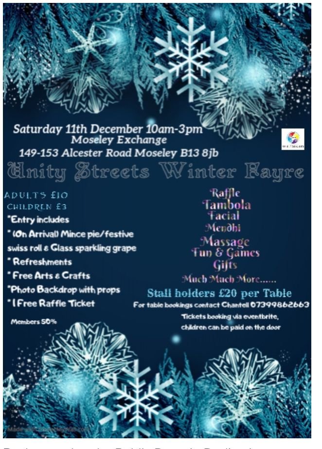 Our Winter Fayre is fast approaching, get into the Winter Spirit come along and join us.Check out "Winter Fayre" eventbrite.co.uk/e/winter-fayre…
