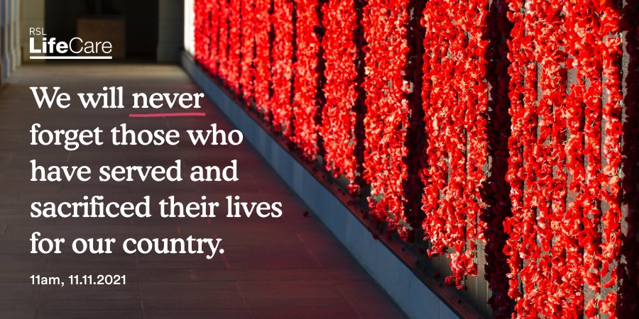 🌹 Today we give a minute’s silence to acknowledge those who have served and sacrificed their lives while serving in war, conflict, and peacekeeping operations for our country. 🌹 #LestWeForget #RSLLifeCare #RemembranceDay