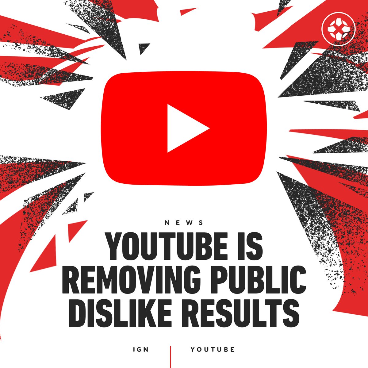 IGN's tweet photo. While the dislike button will remain on YouTube, no one will be able to see the results, except for the video owner. YouTube said this move is “to reduce targeted dislike attacks &amp; their impact on creators.” https://t.co/ML8ZS3zMKR