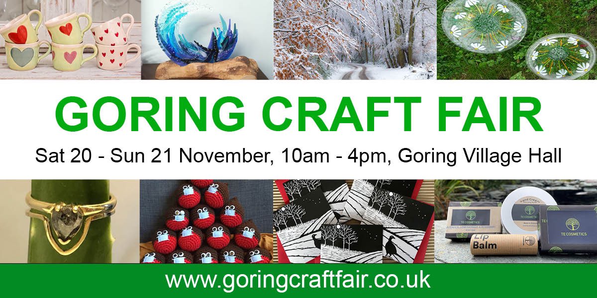 GoringCraftFair's tweet photo. Just 10 sleeps left to go until… #GoringCraftFair! 

Come along and blitz your #Christmas shopping whilst supporting local, talented crafters and help raise money for @goringprimary. 

Find out more:
🎁https://t.co/ieBaSN2DuU🎁 

#shoplocal #supportlocal #christmasshopping https://t.co/Cy6ny7EpMm