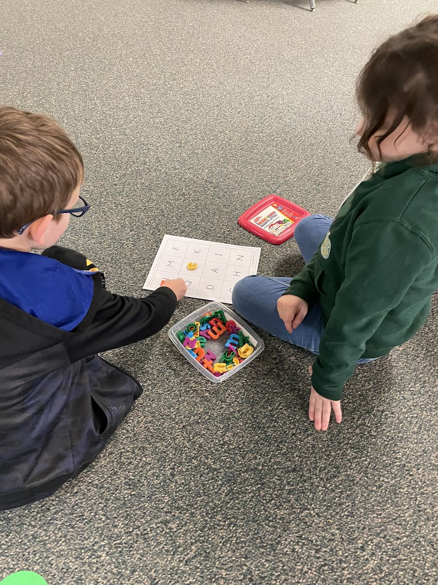 We worked with a partner to match uppercase and lowercase letters. Collaboration!