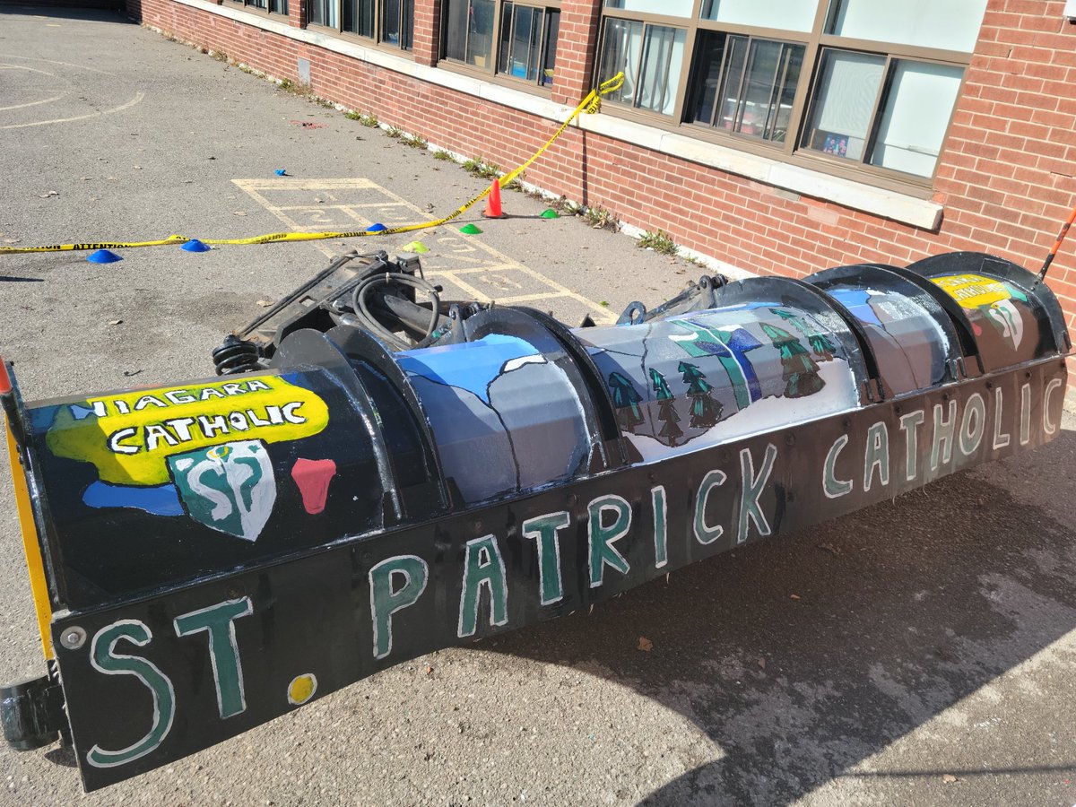 StPatrick_PC's tweet photo. St. Patrick students show off their School Spirit in Port Colborne snowplow painting initiative! https://t.co/cvPNYny3ug